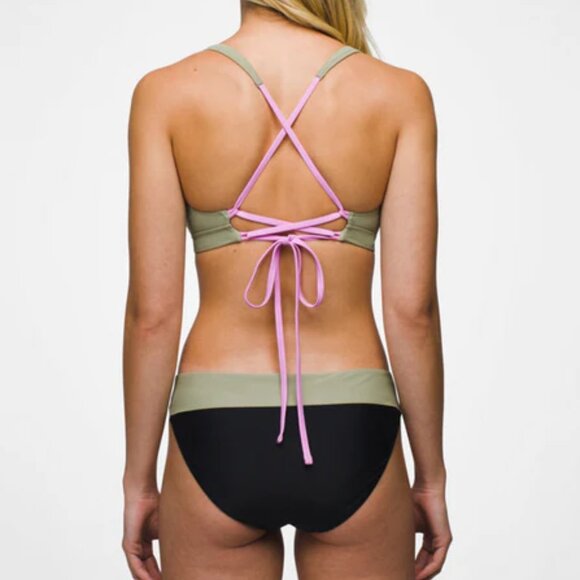 prAna Tulum Swim Bottom Size L | NWT | Black Colorblock | Mid Rise, UPF 50+ - Picture 2 of 3